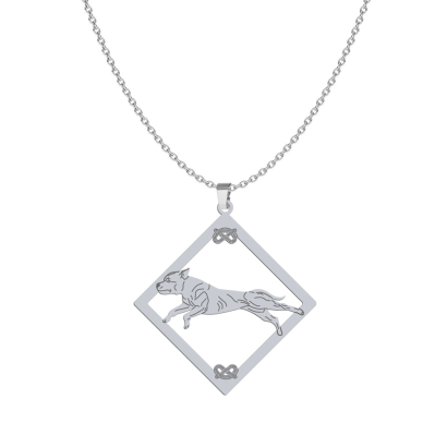 Naszyjnik z psem Staffordshire Bull Terrier srebro GRAWER GRATIS - MEJK Jewellery