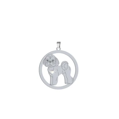 Silver Shih tzu pendant, FREE ENGRAVING - MEJK Jewellery