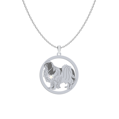 Silver Japanese Chin necklace with a heart, FREE ENGRAVING - MEJK Jewellery