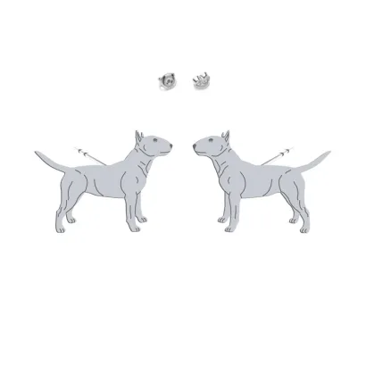 Kolczyki z psem Bulterier Miniaturowy srebro - MEJK Jewellery