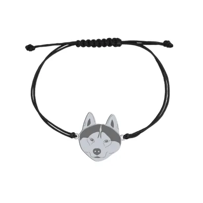 Silver Siberian Husky bracelet, FREE ENGRAVING - MEJK Jewellery