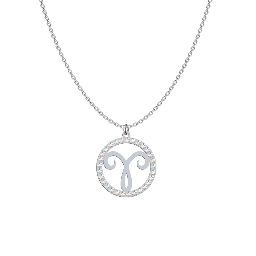  ARIES Zodiac Sign necklace - gold-plated rhodium-plated silver