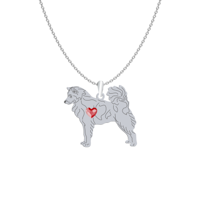 Silver Thai Bangkaew Dog engraved necklace with a heart - MEJK Jewellery