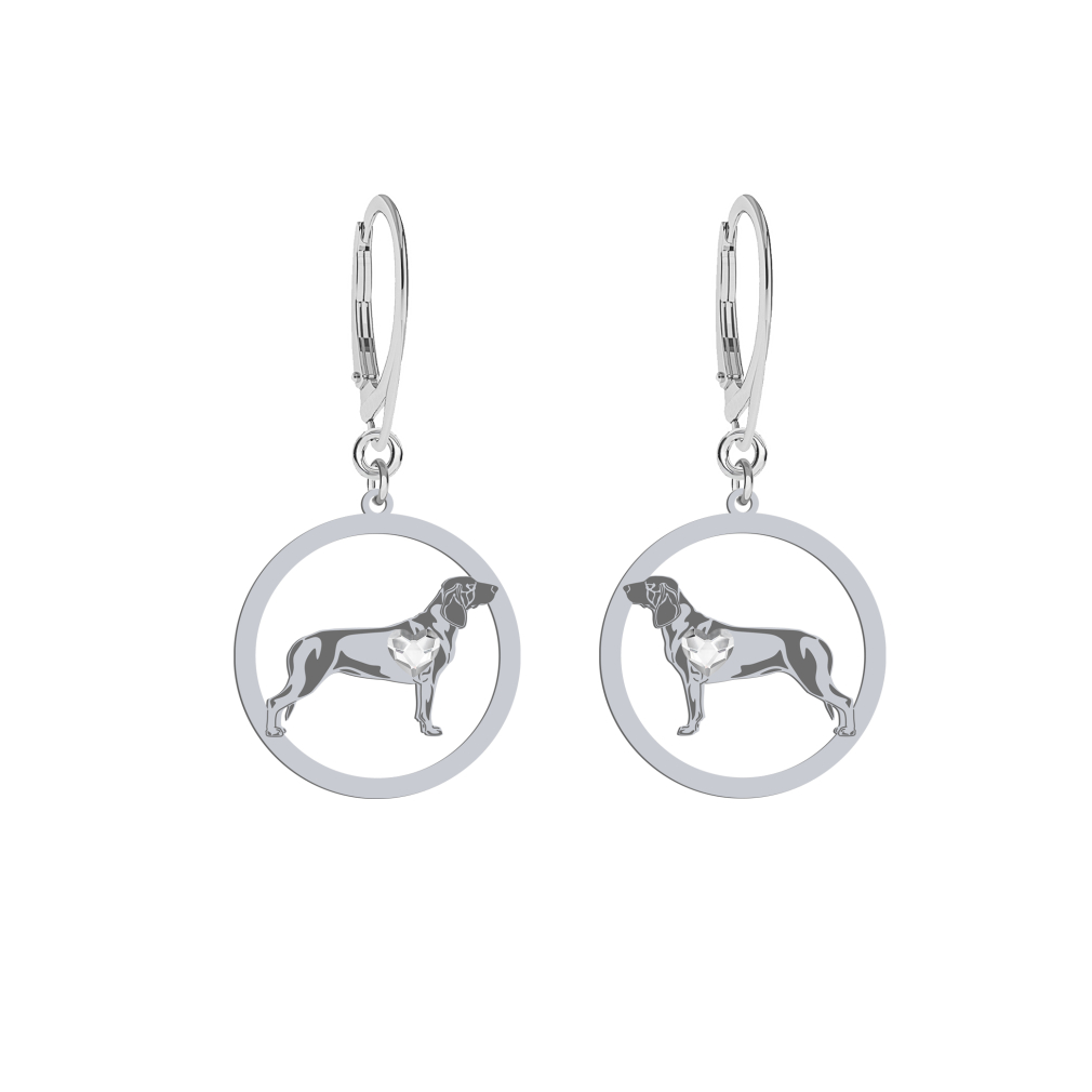 Silver Bavarian Mountain Hound earrings, FREE ENGRAVING - MEJK Jewellery