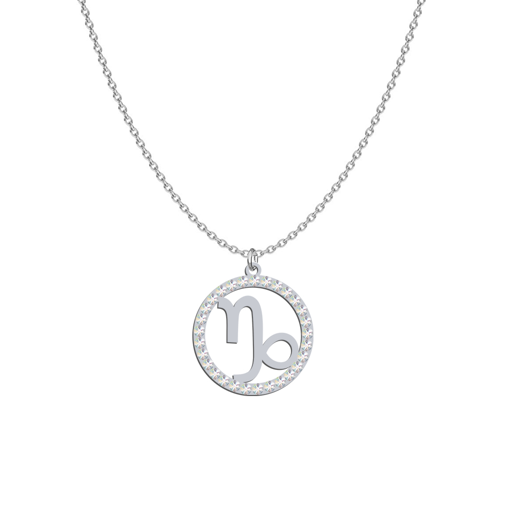 CAPRICORN Zodiac Sign Necklace  - silver rhodium or gold plated