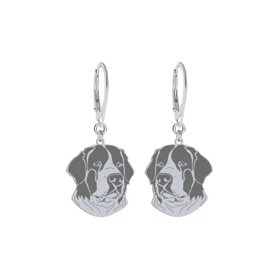 Silver Landseer engraved earrings - MEJK Jewellery