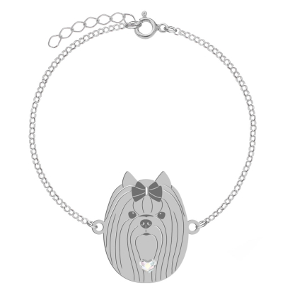 Bransoletka z psem Yorkshire Terrier srebro GRAWER GRATIS - MEJK Jewellery