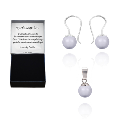  earrings  pearls - silver rhodium plated