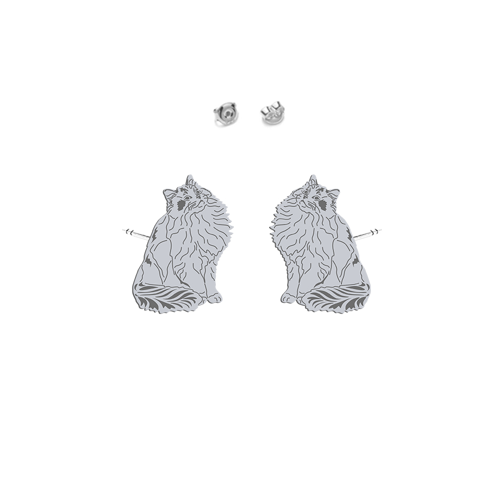 Silver Ragdoll Cat earrings - MEJK Jewellery