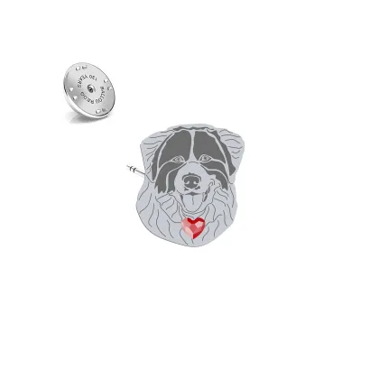 Silver Tornjak pin with a heart - MEJK Jewellery