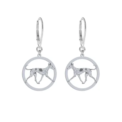 Silver  Ibizan Hound engraved earrings - MEJK Jewellery