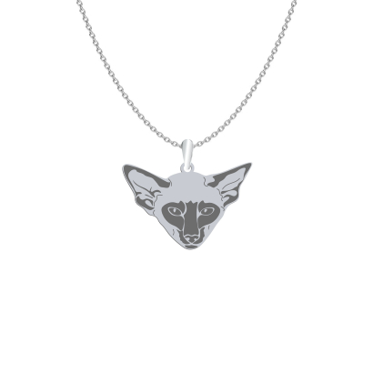 Silver Siamese Cat necklace, FREE ENGRAVING - MEJK Jewellery