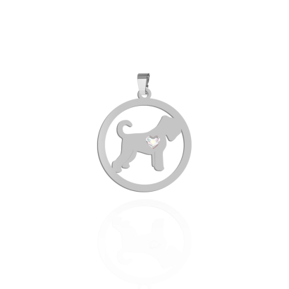 Silver Black Russian Terrier pendant, FREE ENGRAVING - MEJK Jewellery