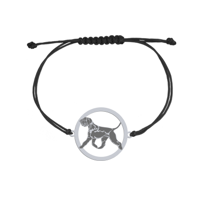 Silver Giant Schnauzer engraved string bracelet - MEJK Jewellery