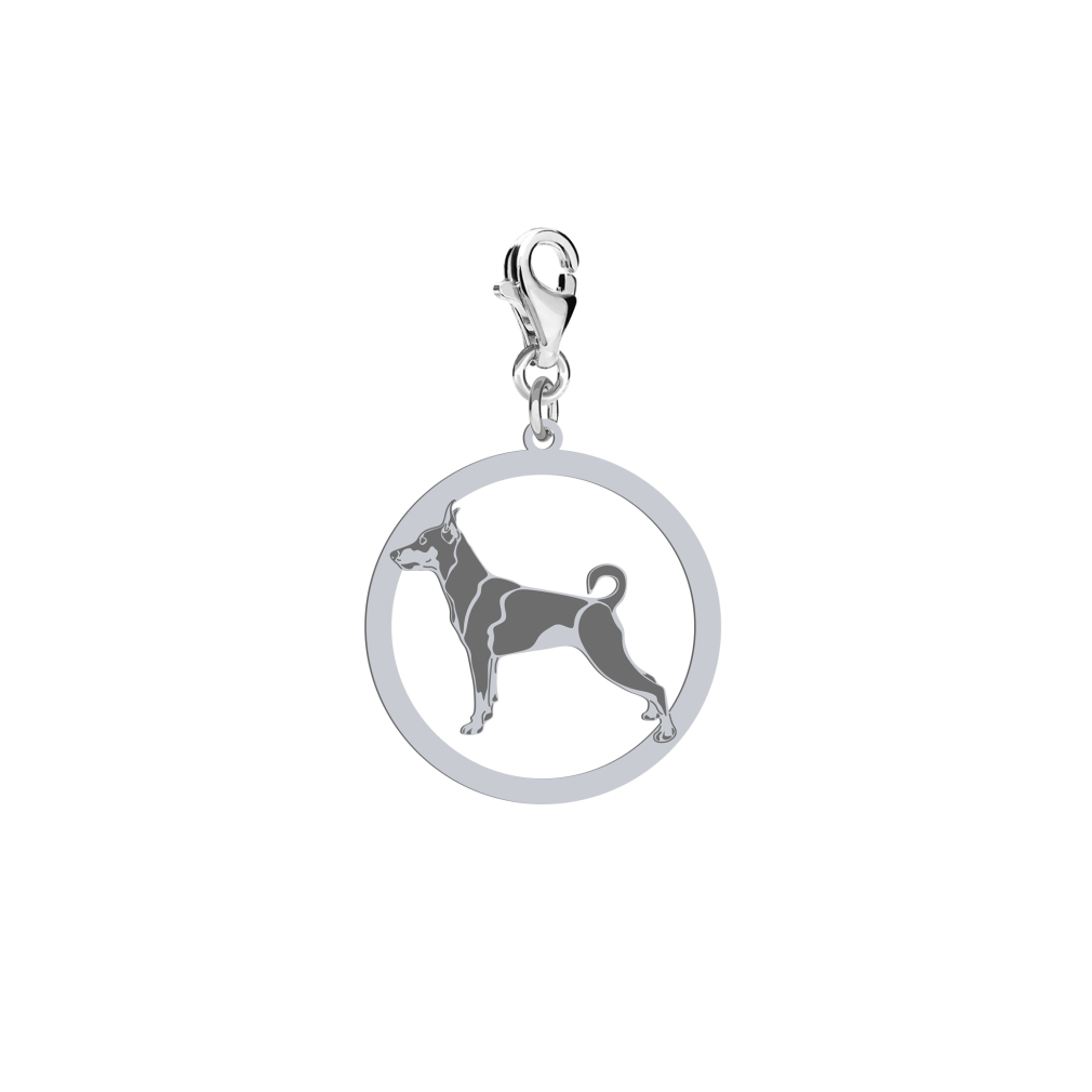 Silver Miniature Pinscher charms, FREE ENGRAVING - MEJK Jewellery