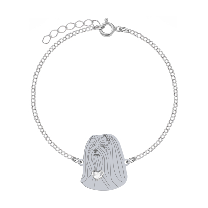 Silver Lhasa Apso engraved bracelet - MEJK Jewellery