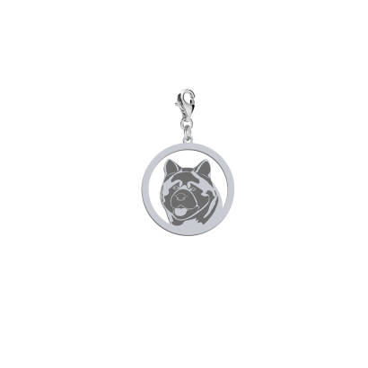 Silver American Akita engraved charms - MEJK Jewellery