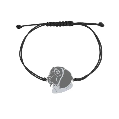 Silver Bavarian Mountain Hound string bracelet, FREE ENGRAVING - MEJK Jewellery