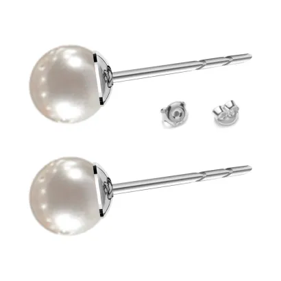 Ohrringe mit  Perlen, Sterlingsilber + gestempelt, KR3 R132