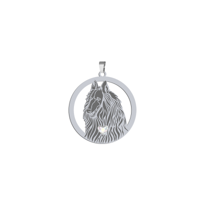 Silver Groenendael pendant with a heart, FREE ENGRAVING - MEJK Jewellery