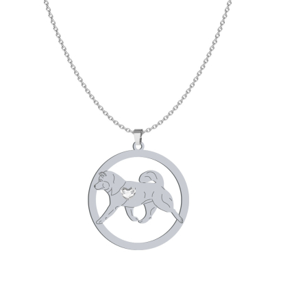 Silver Alaskan Malamute engraved necklace -  MEJK Jewellery