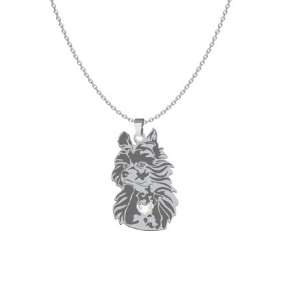 Silver Hairless Chinese  Crested necklace, FREE ENGRAVING - MEJK Jewellery