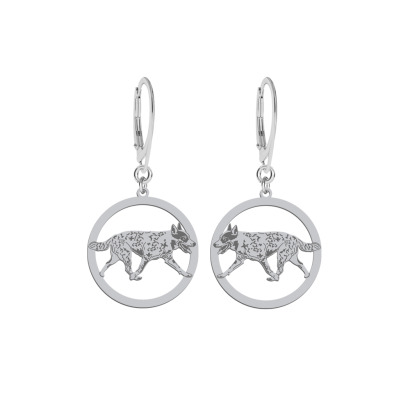 Silver Australian Cattle Dog engraved earrings  - MEJK Jewellery