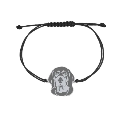 Silver Alpine Dachsbracke engraved string bracelet - MEJK Jewellery