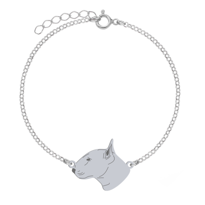 Silver Bull Terrier bracelet, FREE ENGRAVING - MEJK Jewellery
