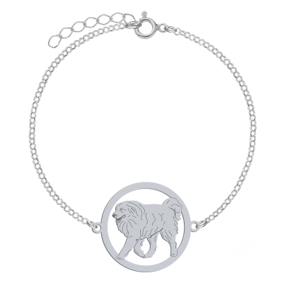 Silver Pyrenean Mountain Dog bracelet, FREE ENGRAVING - MEJK Jewellery