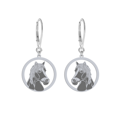 Silver Haflinger Horse earrings, FREE ENGRAVING - MEJK Jewellery