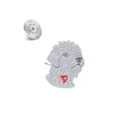 Silver Irish glen of imaal terrier pin with a heart - MEJK Jewellery