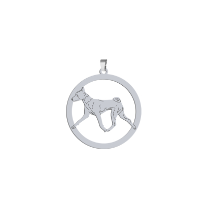 Silver Basenji engraved pendant - MEJK Jewellery