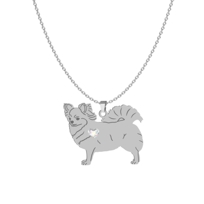 Naszyjnik z psem Chihuahua Długowłosa srebro GRAWER GRATIS - MEJK Jewellery