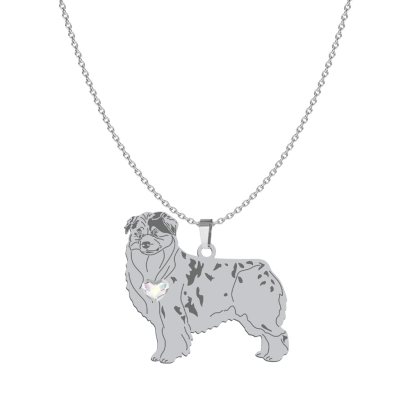 Silver Australian Shepherd necklace, FREE ENGRAVING - MEJK Jewellery