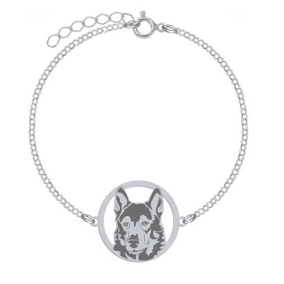 Silver West Siberian Laika bracelet, FREE ENGRAVING - MEJK Jewellery