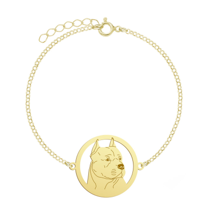 Bransoletka Pozłacana z American Staffordshire Terrier GRAWER GRATIS - MEJK Jewellery
