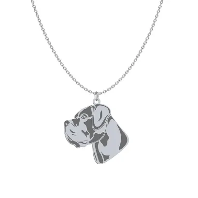 Silver Cane Corso necklace, FREE ENGRAVING  - MEJK Jewellery
