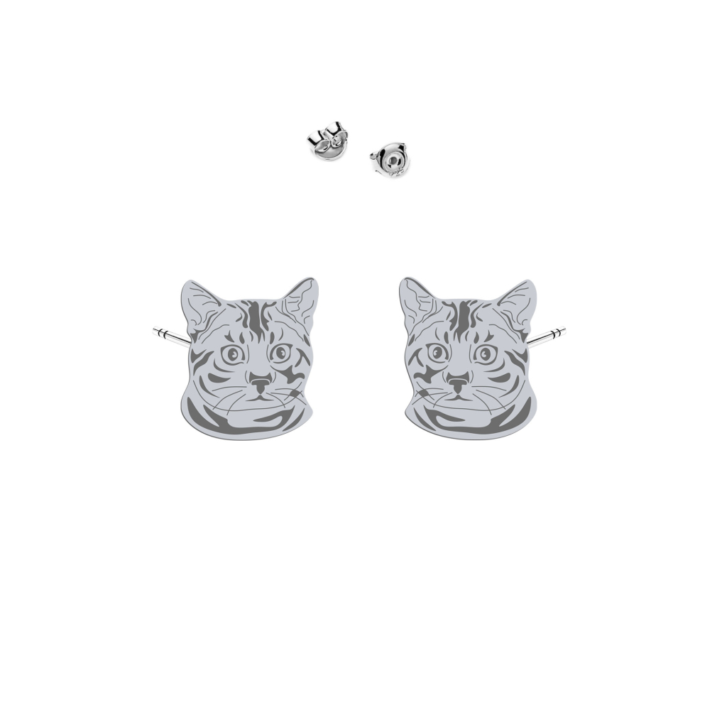 Silver Bengal Cat earrings - MEJK Jewellery