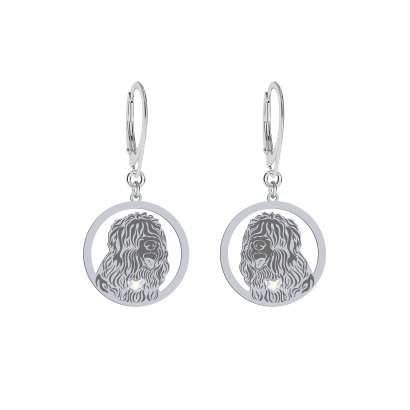 Silver Black Russian Terrier earrings, FREE ENGRAVING - MEJK Jewellery