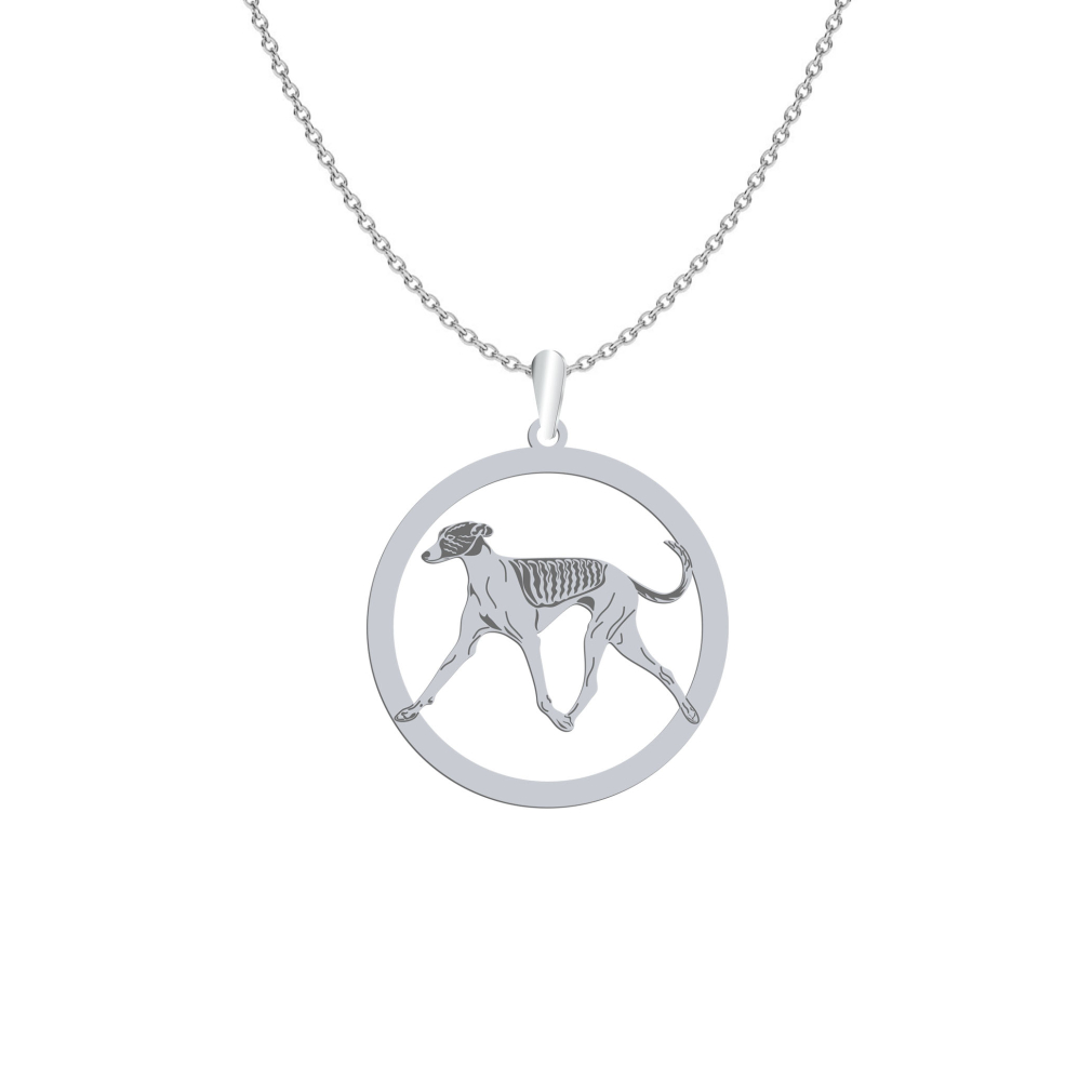 Silver Hungarian Greyhound engraved necklace - MEJK Jewellery