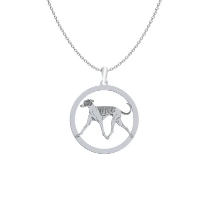Silver Hungarian Greyhound engraved necklace - MEJK Jewellery