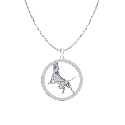 Silver American Pitbull Terrier engraved necklace - MEJK Jewellery