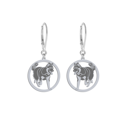 Silver Chodský pes earrings, FREE ENGRAVING - MEJK Jewellery