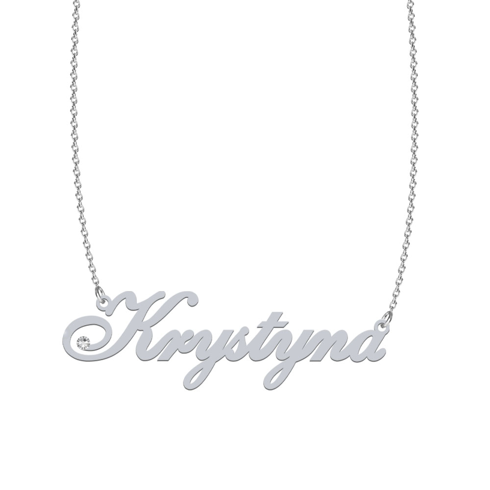 Necklace KRYSTYNA  in rhodium-plated or gold-plated silver