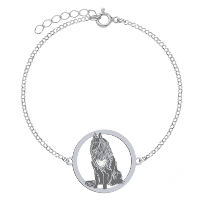 Silver Belgian Shepherd bracelet, FREE ENGRAVING - MEJK Jewellery