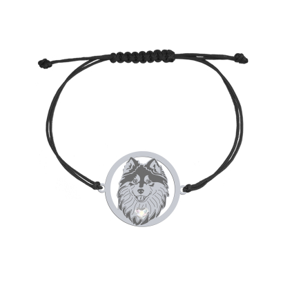 Silver Finnish Lapphund engraved bracelet with a heart - MEJK Jewellery