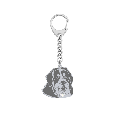 Brelok z psem Bernese Mountain Dog srebro - MEJK Jewellery