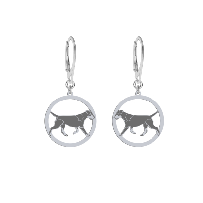 Silver Deutscher Jagdterrier earrings, FREE ENGRAVING - MEJK Jewellery