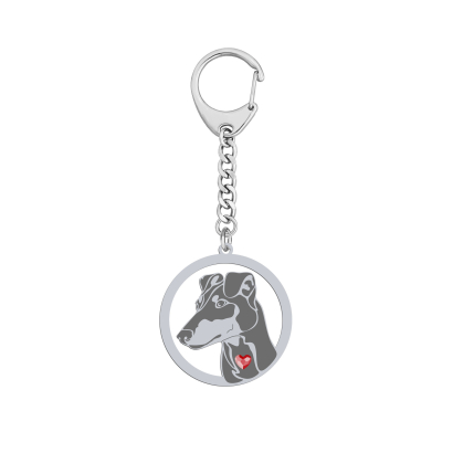 Silver Manchester terrier engraved keyring - MEJK Jewellery